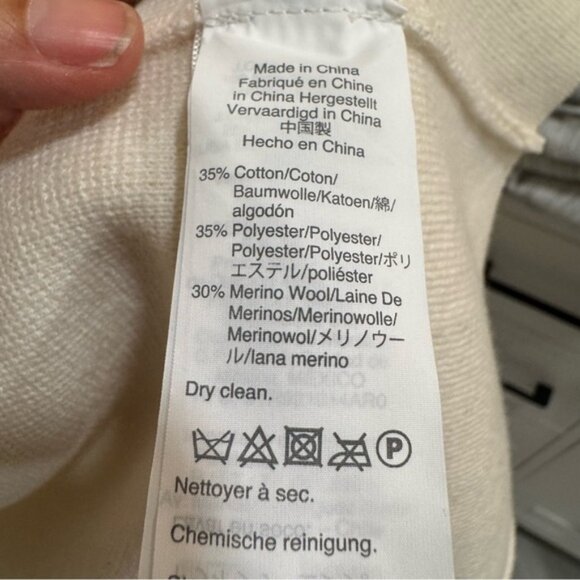 J.Crew 365 Women L Cream Sophie Merino Wool Open Front Sweater Blazer J0244 - Picture 5 of 12